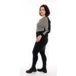  ALLOVER - Ferdén vágott fekete ruha tyúkláb mintával