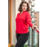  Állógalléros női passzés  felső PIROS