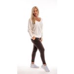 Basic hosszú ujjú hosszított ejtett vállú felső ekrü színű