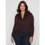  Állógalléros sikkes női felső csokoládébarna