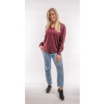  Laza fazonú kötött felső burgundi ( bordó)