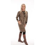 ALLOVER - ocelot mintás pulóverruha - fekete-bézs