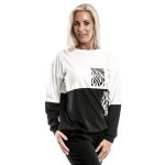  CITY T-shirt vonalú húzózsinóros női felső  fekete-fehér zebra nyomat