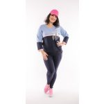  Elegáns húzózsinóros 3/4 -es ujjú felső VILÁGOSKÉK-SÖTÉTKÉK LILIOM