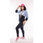  Elegáns húzózsinóros 3/4 -es ujjú felső VILÁGOSKÉK-SÖTÉTKÉK LILIOM