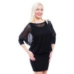 Csipkés tunika trikóval /fehér, fekete/