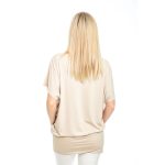 Rövid ujjú ferdén vágott bő fazonú felső (drapp ekrü tóp)