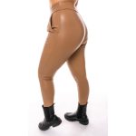 Mocca bőr hatású gatsby női nadrág