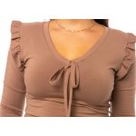 Hosszú ujjú V nyakú felső fodorral - TÓB