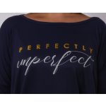 Hosszú ujjú  lezser felső - SÖTÉTKÉK - PERFECTLY felirattal