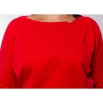 Hosszú ujjú ejtett vállú passzés felső - PIROS 