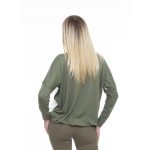 Hosszú ujjú keki alapon virág mintás gumis derekú felső