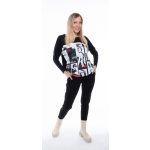 Hosszú ujjú képeslap mintás gumis derekú felső