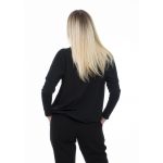 Hosszú ujjú képeslap mintás gumis derekú felső