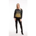 Hosszú ujjú, lakkbetétes, gold city mintás passzés aljú felső