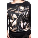 LIGHT gold levél mintás hosszú ujjú passzés felső