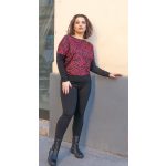  Hosszú ujjú passzés felső BORDÓ-OCELOT minta.