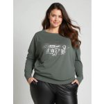 Basic hosszú ujjú női passzés felső csokoládébarna-You look felirat