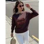 Basic hosszú ujjú női passzés felső ecrü-You look felirat