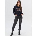 Basic hosszú ujjú női passzés felső krém-You look felirat