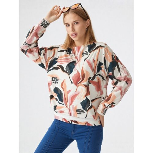 Őszi mintás passzés blúz