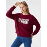 Női passzés felső burgundi - szirom mintával