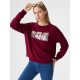 Női passzés felső burgundi - szirom mintával