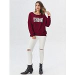 Női passzés felső burgundi - szirom mintával