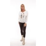  Laza blúz - pálma mintával ekrü