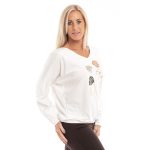  Laza blúz - pálma mintával ekrü