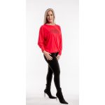  Laza blúz - piros jégvirág minta