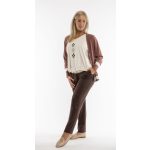 Jumper krém felső – rombusz mintával, champaigne strasszos díszítéssel