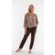 Jumper taupe felső – rombusz mintával