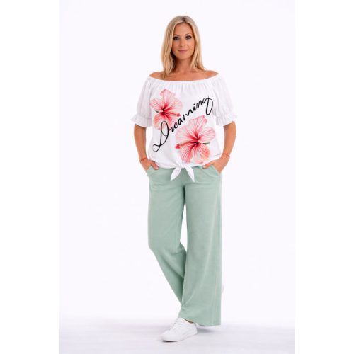 Kötős női blúz hibiszkusz