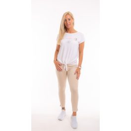  Elől kötős rövid ujjú felső -fehér