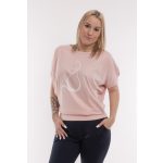  Rövid ujjú passzés felső rózsaszín-cica minta