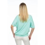  Mentalevél mintás rövid ujjú passzés felső