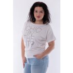 Ecrü rövid ujjú passzés felső (neon-chic)