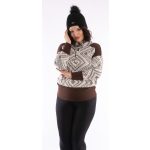  Karácsonyi norvégmintás kötött felső kámzsanyak(BRONZ)