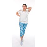 Rucy Fashion/fehér csipkevállú rövid ujjú passzés felső