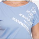 Carmen rövid ujjú zsebes ruha (VILÁGOSKÉK-piramis minta) 