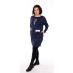 Carmen hosszú ujjú zsebes ruha sötétkék (FASHION+MASNI minta)