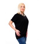 Rövid ujjú fekete lezser felső logóval