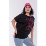 Fekete rövid ujjú lezser felső /neon-chic/