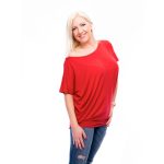 ferrari piros felső, tűzpiros felső, egyszínű piros tunika, rucy fashion tunika,