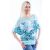 Rucy Fashion rövid ujjú mentazöld alapon levél mintás passzés felső
