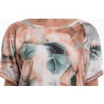  Rövid ujjú passzés felső világosbarna-zöld ásvány minta