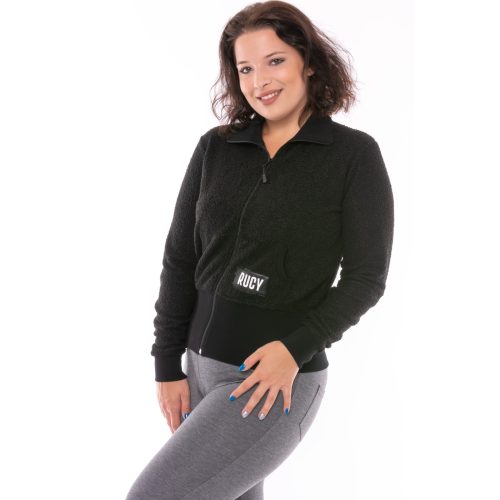 Cippzáros sherpa kiskabát (fekete)