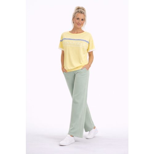 Soft Wide Puntó nadrág PASZTELL ZÖLD