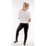 Formázott levél mintás divatos passzés felső fekete-fehér 